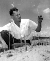 Albert Machek in a nursery of flowers - Delray Beach, Florida .