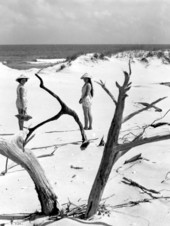 Lynn and Laura Sharpe on the beach - Saint George Island, Florida .