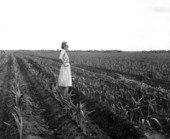 Joan Galvin in a gladioli field - Manatee County, Florida .