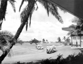 Golfers in their golf carts on the golf course - Hollywood, Florida