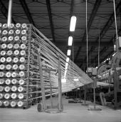 Machines weaving plastic webbing - Hialeah, Florida .