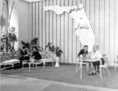 Visitors in a sitting area .,