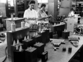 View of employees working at the Condenser Products Company - Brooksville, Florida.