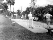 Players on a shuffleboard court - De Bary, Florida
