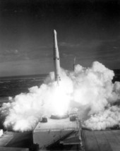 Launching of USAF Thor Able-Star carrying a satellite - Cape Canaveral, Florida.