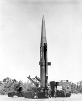 View of missile launching