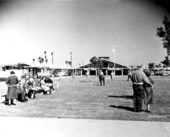 Retirees play croquet