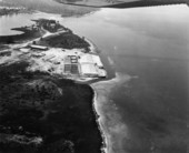 Aerial view of shrimp farming building - Panama City, Florida