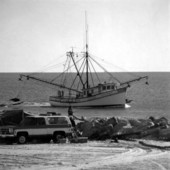 Boat near the shore - Saint George Island, Florida .