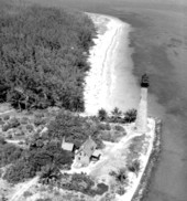 Aerial view of the Cape Florida Lighthouse - Key Biscayne, Florida