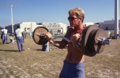 Inmate lifting weights at the Central Florida Reception Center.