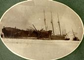 Wrecked vessels on Dog Island following the 1899 hurricane.