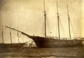 Schooners "Emma L. Cottingham" and "Benjamin C. Cromwell" blown ashore by the 1899 hurricane - St. George Island, Florida.