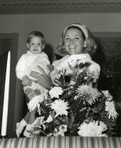Florida's First Lady Erika Kirk with daughter Claudia at the mansion.