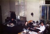 Interior view showing clerks in the Leon County Courthouse in Tallahassee.