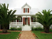 Conch "Bungalow" style house on Eisenhower Drive, Key West, Florida..