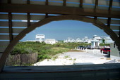 View of the community of Seaside, Florida as viewed from the West Ruskin Beach Pavilion.