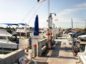 Looking down the docks at the Garrison Bight City Marina in Key West, FL..