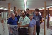 Group portrait of Burbank family at the Burbank Trawl Makers, Inc. - Fernandina Beach, Florida.
