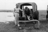 Men with a case of red ducks.