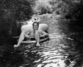 Unidentified man floats in the spring - Columbia County, Florida