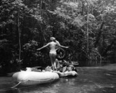 Visitors on floats at the spring - Columbia County, Florida