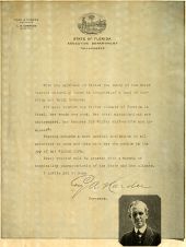 Invitation to tourists written by Governor Cary A. Hardee