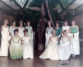 Group portrait of Pine Crest School students dressed up for an unidentified event - Fort Lauderdale, Florida