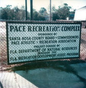 View of sign at the Pace Recreation Complex - Milton, Florida.