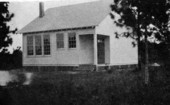 Front view of a one-teacher Rosenwald schoolhouse in Leon County - Bellaire.