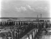 Power plant at the east end of county causeway - Miami Beach, Florida.