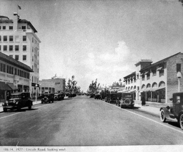 Looking west on Lincoln Road - Miami Beach, Florida.