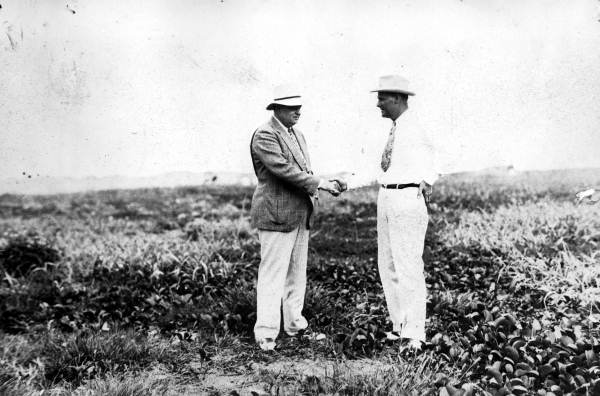 Sealing the deal to build the dog racetrack - Miami Beach, Florida
