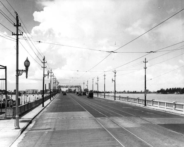 County Causeway looking west toward Miami, Florida.