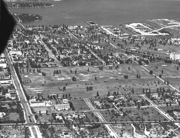 Aerial view of the Municipal Golf Course - Miami Beach, Florida.