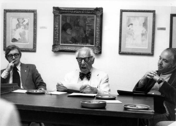 John Bass presides over a special meeting of the museum trustees
