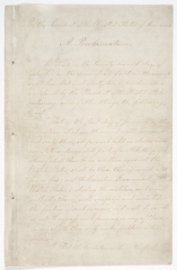 First page of the Emancipation Proclamation.